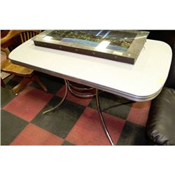 1950S CHROME & WOOD TABLE