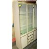 Image 1 : 1PC CHINA CABINET AND HUTCH IVORY COLOR W/GOLD