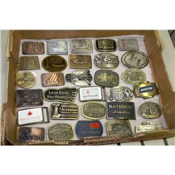 COLLECTION OF 30 VINTAGE OILFIELD BELT BUCKLES