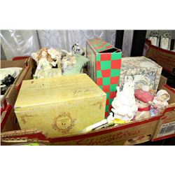 TRAY OF GIFT STORE ORNAMENTS INCLUDING FAIRIES,