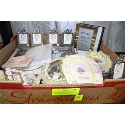 GIFT STORE TRAY OF PICTURE FRAMES & BIRTHDAY