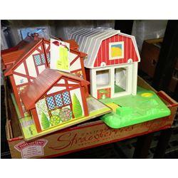 FISHER PRICE BARN & HOUSE 1969 & 1990