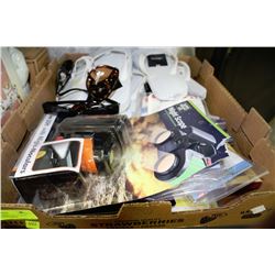 TRAY OF NEW ITEMS INCLUDING FLIP FLOPS, SUNGLASSES