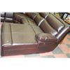 Image 4 : LARGE BROWN BONDED LEATHER ELECTRIC RECLINING