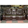 Image 2 : NEW CARL BROWN BONDED LEATHER SOFA AND CHAIR