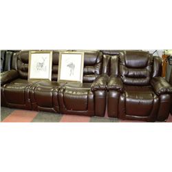 NEW CARL BROWN BONDED LEATHER SOFA AND CHAIR