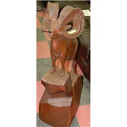 3-12' H CHAINSAW CARVING OF A BIG HORN SHEEP