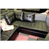 Image 4 : LARGE BLACK LEATHERETTE SECTIONAL WITH OTTOMAN