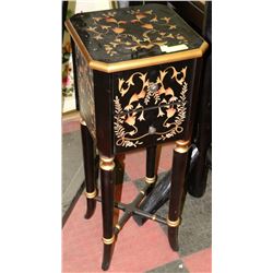BLACK AND GOLD TONE 2 DRAWER STAND