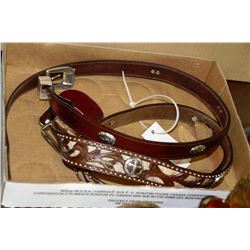 PAIR OF MEN'S LEATHER BELTS - SIZE 32 & 36