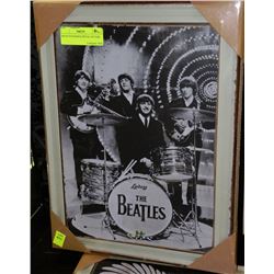 BEATLES FRAMED METAL PICTURE