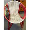 Image 1 : SET OF FOUR RED & WHITE PATIO CHAIRS