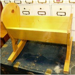 WOODEN ROCKING DOLL CRADLE