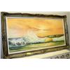 Image 1 : LARGE ORNATE FRAMED OCEAN VIEW PAINTING