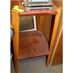 PLANT STAND WITH LEATHER SHELVES 2 TIERED