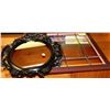 Image 1 : LOT OF 2 FRAMED MIRRORS INCL.1 SCROLL BLACK FRAMED