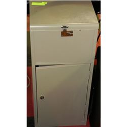 SMALL 2- DOOR LOCKING  FILING CABINET WITH KEYS