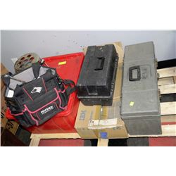 PALLET OF MISC INCLUDING COLEMAN LANTERN, TOOLS,