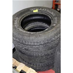 3 GOOD YEAR WRANGLER RT/S P255/70/R16 (8/32 TREAD)