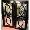 Image 1 : SET OF 2 DECORATIVE BLACK WALL-MOUNT