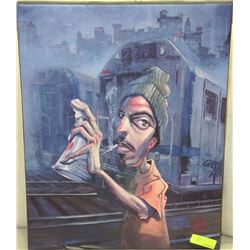 WEED SMOKING GRAFFITI ARTIST CANVAS PICTURE