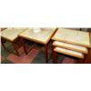 Image 1 : 7PCS TILE TOP TEAK TABLE SET INCLUDING: