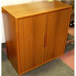 TEAK 2 DOOR END TABLE
