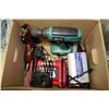 Image 1 : BOX OF MISC TOOLS W/ 3 INVERTERS, 2 CORDLESS DRILL