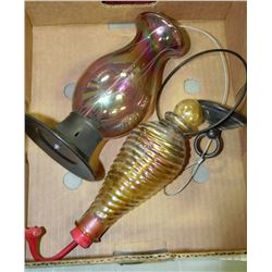 LOT OF 2 GLASS BIRD FEEDERS