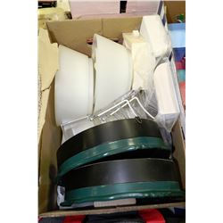 BOX OF DISPLAY SHELVES,STANDS & MIRRORS