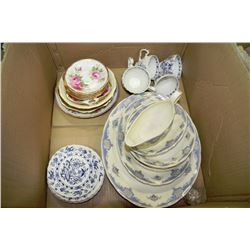 BOX WITH ASSORTED CHINA INCL. CREAMPETAL GRINDLEY