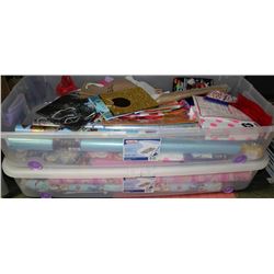 2 CONTAINERS OF WRAPPINGS ETC.