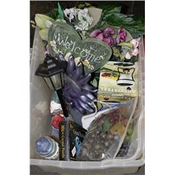 TOTE OF ASSORTED DECOR WITH FONDU SET,WALL