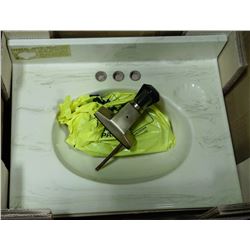 BRAND NEW CULTURED MARBLE SINK WITH KOHLER TAP