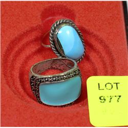 LOT OF 2 RINGS INCL. STERLING SILVER AND TURQUOISE