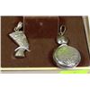 Image 1 : LOT OF 2- EGYPTIAN PENDANTS INCL. FLASK &NEFERTITI