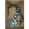 Image 1 : LARGE SQUASH NECKLACE WITH TURQUOISE STONES