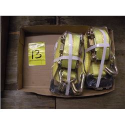 (2) 2"X27 ft ratchet tie downs -New