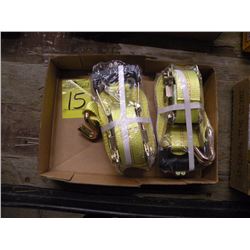 (2) 2"X27 ft ratchet tie downs -New