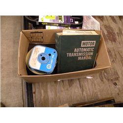 Box of work clamps, wire & transmission manual