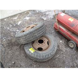 Qty 2  8.75/16.5 tires on rims