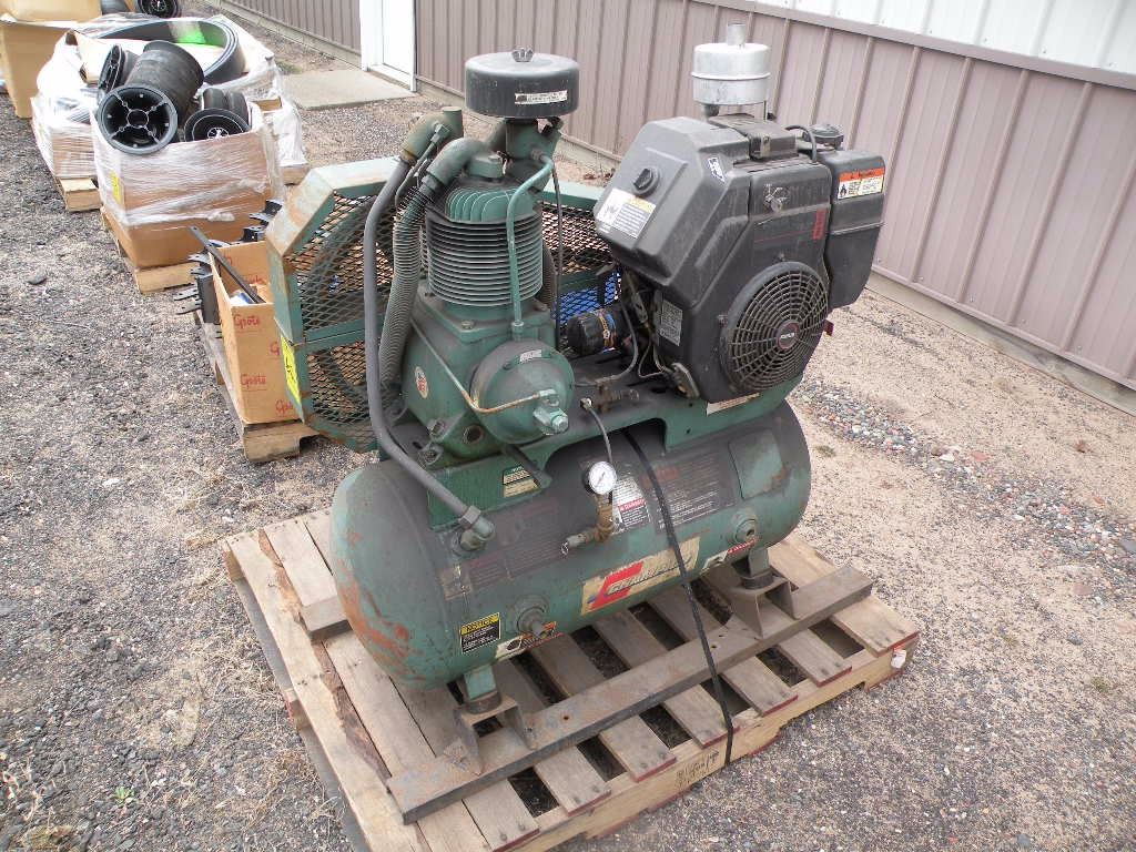 Twin cylinder air compressor w/Kohler gas motor