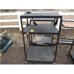 Qty 2 metal stands on wheels