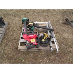 Qty 3 blowers, hedge trimmer & misc
