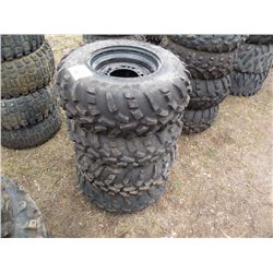 Qty 4 ATV tires  25x10-12 on rims