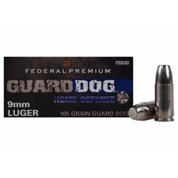 10 BOXES Federal PD9GRD Guard Dog 9mm Full Metal Jacket 105 GR (200 ROUNDS). 029465062668