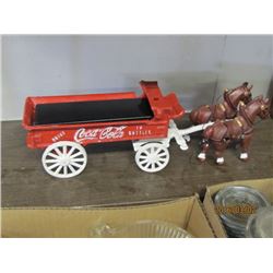 Cast Coca - Cola Wagon w/ Team