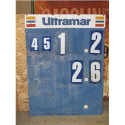 Ultramar Gasoline Price Sign - Double Sided - NO SHIPPING PICKUP IN ARDEN, MB ONLY
