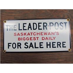 Leader Post Newspaper Enamel Advertising Sign