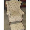 Image 1 : Wing Back Chair & Foot Stool - NO SHIPPING PICKUP IN ARDEN, MB ONLY